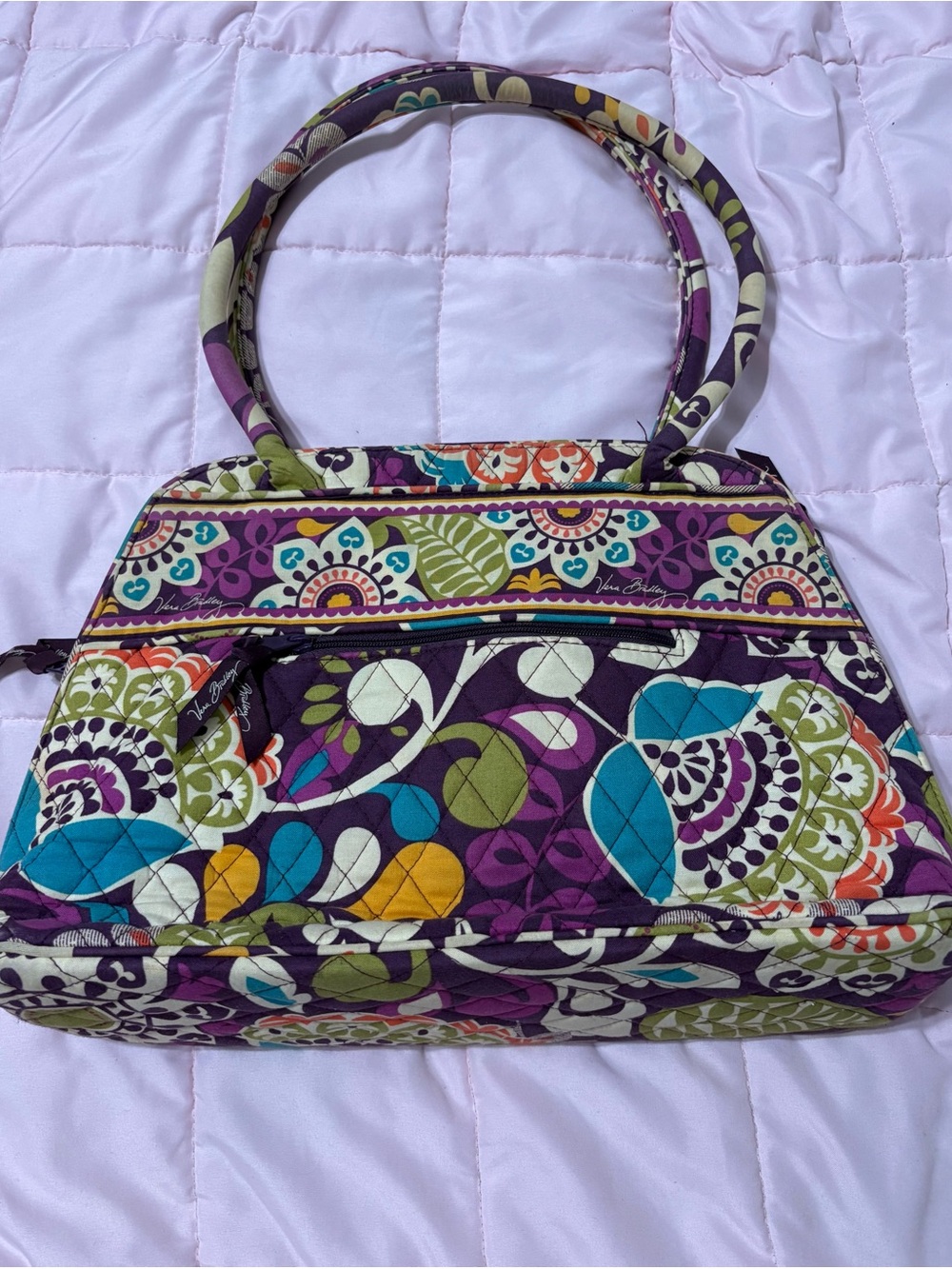 Vera Bradley Quilted Floral Tote Bag in Purple and Multi